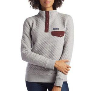 Patagonia W  Cotton Quilt Snap-T Pullover- Size M- Grey/Maroon